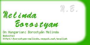 melinda borostyan business card