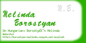 melinda borostyan business card